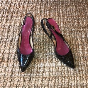 Kate Spade Slingback Heel Slate Patent Croc Emboss